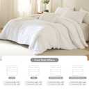 Lady Ann Oversized King Size Comforter Sets 128x120- White Ruched Bedroom Sets, Fluffy Bedding Comforter Sets, Soft & Luxurious All Season Bed Sets for Women Men, 3pcs