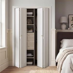 SMARTSTANDARD Bifold Closet Door for 72" x 80" Opening,1-Panel Bi-fold Door