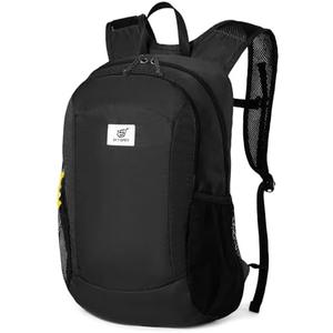 SKYSPER 16L Hiking Backpack Lightweight Small for Women Men, Foldable Packable Daypack - Travel Camping Backpack, Outdoor Hiking Bag （Black）