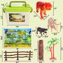 50 Pieces Farm Animal Figurines, Realistic Plastic Wild Animal Model Ornaments with Storage Box, Animals Themed Party Supplies Cake Topper, Including Pig, Horse, Cow, Sheep