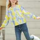Girls Tie Dye Shirts Kids Long Sleeve Crewneck Sweatshirts Colorful Pullover Tops 7-12 Years