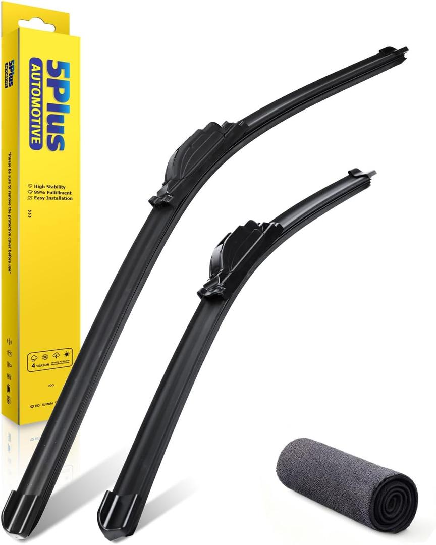 5 PLUS Wiper Blades fits Nissan Altima 2019-2025 Bundle with Car Wash Towel | 26 and 17 inch Wiper Blade Set,OEM Quality Premium All-Seasons Wiper blades,Streak-Free Wiping,Quiet Clear Visibility