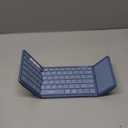 Samsers Foldable Bluetooth Keyboard with Touchpad, Full-Size Wireless Folding Keyboard with PU Leather, Portable Travel Keyboards for iOS Android Windows Mac OS, Support 3 Devices (BT5.1 x 3), Blue