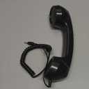 Retro Telephone Handset, 3.5mm Wired Handset Receiver with Microphone and Speaker, Volume Control, 9-Foot Coiled Cord for Smartphones and Computers (Black)