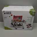 2026 Kids Kitchen Playset Toy Grill BBQ with Smoke Light Pretend Play Food Toys Cooking Set 2-Layer Barbecue Gifts for Toddler Boys Girls 3-5 6 7 (Red)