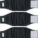 Wegreeco Washable Male Dog Belly Wrap  Pack of 3  (Black, Black, Black, Large)