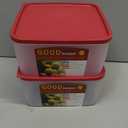 Cookie Storage Containers Airtight (2-Pack) 3.7L Square Plastic Cookie Box, Freezer & Microwave Safe, Stackable Food Containers with Lids for Cookies, Baked Goods & Meal Prep
