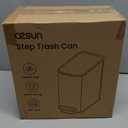 Cesun Small Bathroom Trash Can with Lid Soft Close, Step Pedal, 5 Liter / 1.3 Gallon Stainless Steel Garbage Can with Removable Inner Bucket, Waste Basket for Bathroom, Bedroom (White)