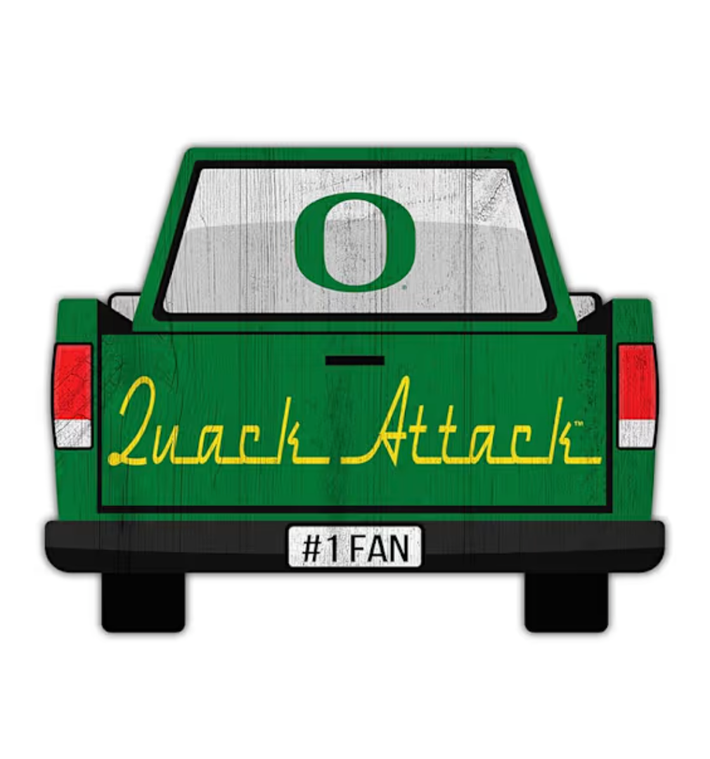 Green Oregon Ducks Truck Back Cutout Sign