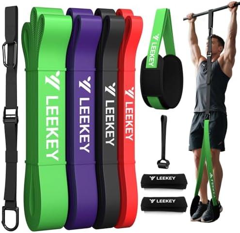 LEEKEY Pull Up Assistance Bands,Muit Levels Resistance Bands for Senior/Adults,Exercise Bands with Door Anchor, Strength Bands for Fitness Training, Physical Therapy,Home Gym Workouts