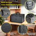 File Storage Cabinet File Organizer Document Organizer File Box in Office and Home with Combination Lock with 20 Legal Size Hanging Files (Stripe Black)