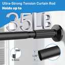 Tension Curtain Rod 51-166 Inch(4.25-13.83Ft), Extra Long Outdoor Tension Rod for Patio Window, No Drill Dual-End Adjustable Spring Shower Rod, Rust Proof Easy to Install, Rod Diameter 1.26In, Black