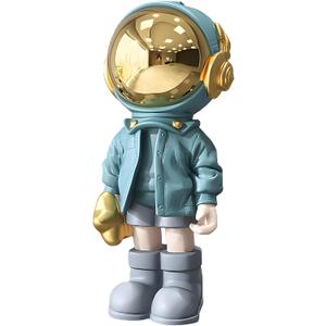 Dosker Astronaut Statues Spaceman Sculpture Polyresin Arts Gifts Light Blue Figurine Ornament Room Decor for Men,Home and Crafts Desktop Accessories Tabletop Decoration, Living Room, Office, Bookshelf
