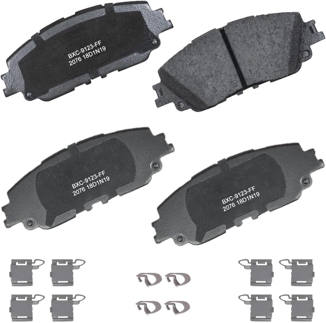 Bendix Premium SBC2076 Ceramic Front Brake Pads for Select Models Lexus ES250, ES300h, ES350, UX200, UX250h, Toyota Avalon, Camry, C-HR, Corolla Cross,RAV4, Venza