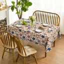 Horaldaily 4th of July Rectangular Tablecloth 6084 Inch, Patriotic Memorial Day Blue Red Star Independence Day Washable Table Cover for Party Picnic Dinner Decor