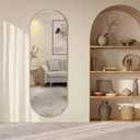 ZHUNFA Arched Full Length Floor Mirror, Oval Full Floor Mirror, Large Wall Mounted Arched-Top Body for Living Room, Bedroom, Bathroom, Entryway, Dressing Room (Gold, 65 * 22)