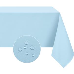 Softalker Rectangle Tablecloth, Waterproof & Stain Resistant Table Cloths Wrinkle Free Fabric Washable 210GSM Polyester Table Cover for Spring/Party/Outdoor - 60 x 120 inch,Baby Blue