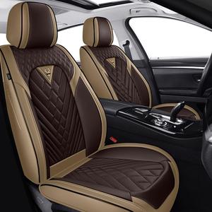 Fit for Jeep Wrangler Seat Covers 2000-2026, Nappa Leather, 360 Full Protection, Thick Padding & Memory Foam, Waterproof & Stain-Resistant Car Seat Cover (Standard 2 Seats,Brown&Beige)