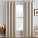 MIULEE 100% Blackout Linen Curtains for Bedroom 52x84 Inches Natural
Room Darkening, Light Blocking, Thermal Insulated, Grommet Top, Linen Textured, Window Curtains for Living Room, 2 Panels