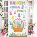 71Pcs Easter Bunny Bulletin Board Classroom Decorations Spring Candy Bunnies Egg Door Decorations Multi-Color Rabbits Paper Cutouts Door Wall Stickers for Church Sunday School Chalkboard Decor