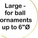 Polish Gallery Glass Ornament Display Stand Holder 8 inch Tall Tabletop Round Hanger Hook for Glass Ball 150mm/6inch  Gold