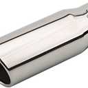Car Exhaust Tip 2.5 inch Inlet, Universal Car Exhaust Pipe Modification Tail Throat Tail Pipe Stainless Steel Muffler Tip, Long Tube 8.5 inch Tailpipe (Silver)
