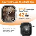 YIJDACASE [Anti-Crack] Metal Waterproof Case for Apple Watch Series 11/10 42mm, Built-in Glass Screen Protector, Military-Grade Shockproof Bumper 360 Full Protective Cover for Men Women, Titanium