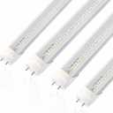 2FT LED Tube Light, T8 T10 Type B LED Light Bulb, 12W 5000K,1560LM High Bright, Replacement 24 Inch F20T12 Fluorescent,Double Ended Power, Clear Cover,4 Pack