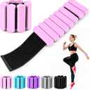 Wrist & Ankle Weights for Women Men, Adjustable Wrist Weighted Bracelet for Home Gym Workout, Walking, Running, Travel, Pilate, Yoga, Exercise,Strength Training. Set of 2 (1Lb Each) (Pink)