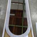 ZHUNFA Arched Full Length Mirror with Solid Wood Frame, 71x32 Farmhouse Wall Mirror Full Length with Stand, Vertical Hanging, Leaning Standing for Bedroom, Living Room, Rustic White