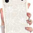 MZELQ for iPhone 17 Pro Max Case 2025 Case, Silicone Sunflower Floral Flower Cute Pattern, Camera Protection Soft Slim Shockproof for Girls Women -White