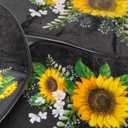 Jbofyee Sunflowers Wild Flowers 3 Piece Bathroom Rugs Set, Bath Mat + Contour Mat + Toilet Seat Cover, Non-Slip Soft Microfiber Bathmat for Tub Shower Room Decor, Machine Washable