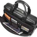 Augus Leather Messenger Bag for Men Vintage Travel Backpack 17 inch laptop Briefcase Shoulder Bags