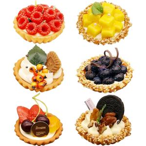 6Pcs Artificial Simulation Fake Cake Cupcakes Model, 3 inch Fake Pie Pastries Muffins Desserts, Realistic Faux Cake Food Props Fits for Photography Kitchen Home Wedding Display Bakery Party Decoration