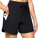 G Gradual Women's Athletic Shorts 5" Running Shorts for Women with 2 Zipper Pockets Quick Dry Lightweight Hiking Shorts (Black) L