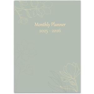Simplified 2025-2026 Monthly Planner and Calendar Book. Runs From October 2025 - December 2026, Monthly Planner 2025-2026 Easy to Organize Your Daily Life, 7" x 10", Green