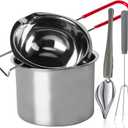 Stainless Steel Double Boiler Melting Pot with Heat Resistant Handle, Large Capacity Chocolate Melting Pot for Butter Candy Butter Cheese, Candle Making (450/900ML)