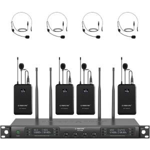 Phenyx Pro 4-Channel UHF Auto Scan Wireless Microphone System PTU-7000-4B
