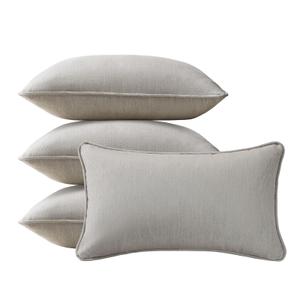 Supflourishia 4 Pack Sunbrella Outdoor Water Repellent Throw Pillows 18x18 Inch with Insert, Decorative Square Patio Pillows for Home Garden Couch Balcony, Specrtum Pebble