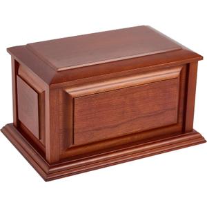 Handcrafted Solid Cherry Wood Funeral Cremation Urn Box for Human Ashes Memorial Urn for Loved One up to 240lbs