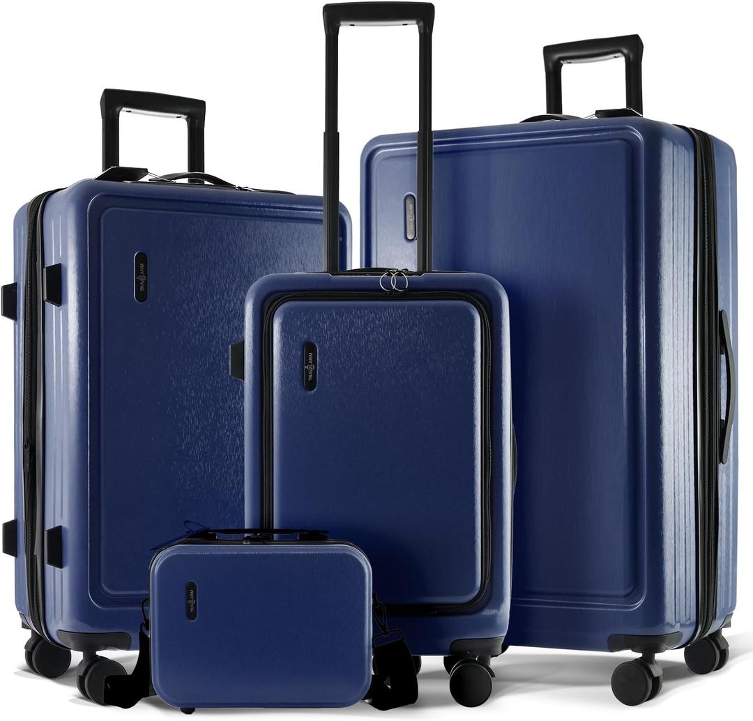 Hard Shell Luggage Sets with Spinner Wheels 4 Piece, Expandable Large Suitcases with TSA Lock, Travel Large Suitcase Set, Navy Luggage Set (4 Piece Set (22/24/28))