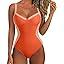 SUUKSESS Womens Tummy Control One Piece Swimsuit Sexy Crisscross Back Bathing Suit Medium