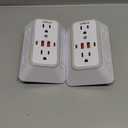 JcBlaon Outlet Extender Surge Protector - 6 Outlet Splitter with 4 USB Ports (2 USB C), Multiple Plug Expander Wall Charger, 3 Sided Multi Plug Wall Adapter Power Strip for Home Office Kitchen Travel, Pack 2