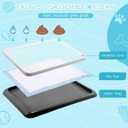 Mifoci Dog Pee Pad Holder Potty Tray Portable Dog Litter Box Toilet Training for Indoor Outdoor Small Medium Large Pet Puppy(Black,25.59 x 18.9 Inches, 1 Pcs)