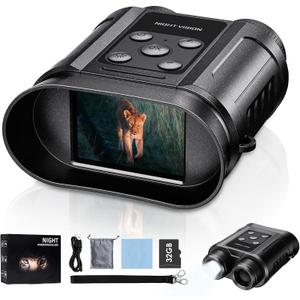 Gifts for Men and Teen Boys,Night Vision Goggles,Compact Night Vision Binoculars,32GB Card Included, Photo/Video Capture,Outdoor Tools for Education, Wildlife Watching,Easter Gifts for Boy,Men,Father (Pearl Black)