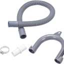 MECCANIXITY Washing Machine Drain Hose Extension Kits 1.97ft Gray for Washing Machine with Extension Adapter, U-Bend Hose Holder, 2 Clamps (0.6m)
