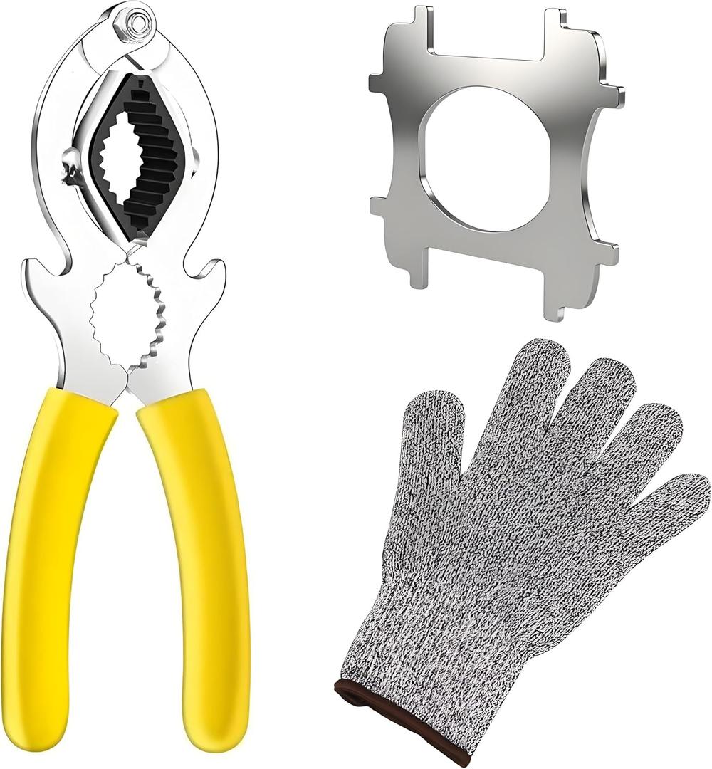 Faucet Aerator Removal Tool with Aerator Key and Cut Resistant Gloves,Faucet Wrench with Aerator Shell Removal Tool Faucet Replacement Part Repair Spanner for Kitchen and Bathroom