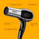 Conair Hair Dryer, 1875W Full-Size Hair Dryer with Ionic Conditioning, Blow Dryer, Tourmaline Ceramic Technology for Quick Drying, Black/Chrome