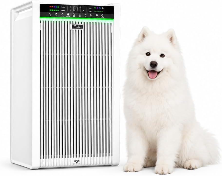 FreAire Air Purifier with Large PM2.5 Display 5-Color Air Quality Indicator