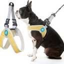 Gooby Simple Step in III Harness - Yellow, Small - Small Dog Harness with Scratch Resistant Outer Vest - Soft Inner Mesh Harness for Small, Medium Dogs (Small chest (14.2517"))